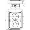 ABB 5512A-2349 C Dvojitá zásuvka s ochrannými kolíkmi slonová kosť