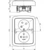 ABB 5513A-C02357 D Dvojitá zásuvka s ochrannými kolíkmi, s tienením, s otočnou dutinou béžová