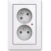 ABB 5593T-C02357 500 Zoni double socket with protection pins, with shields, with rotated cavity, with surge protector