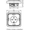 6619A-A06357 S2 ABB Single socket, protected, with shutters, with screwless. Clamps