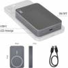 EMOS B0551GY Powerbank EMOS WI 1046, 10 000 mAh, 20 W+Bezdrôtová, sivá