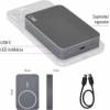 EMOS B0551GY Powerbank EMOS WI 1046, 10 000 mAh, 20 W+Wireless, grau