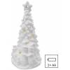 EMOS DCLW31 LED ceramic tree with snowmen, 33,5 cm, 2x AA, indoor, warm white