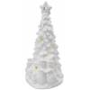 EMOS DCLW31 LED-Keramikbaum mit Schneemännern, 33,5 cm, 2x AA, innen, warmweiß