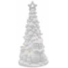 EMOS DCLW31 LED-Keramikbaum mit Schneemännern, 33,5 cm, 2x AA, innen, warmweiß