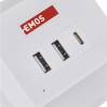 EMOS P0212CQ Extension cable - cube 2 m / 2 sockets / white / 2×USB-A + 1×USB-C+Qi / 1.5 mm2