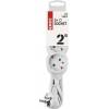 EMOS P0322 Extension cable 2 m / 3 sockets / white / PVC / 1 mm2