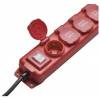 EMOS P14231 Predlžovací kábel 3 m / 4 zásuvky / s vypínačom / čierno-červený / guma-neoprén / 1,5 mm2