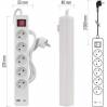 EMOS P1513CU Verlängerungskabel 3 m / 5 Steckdosen / mit Schalter / weiß / 1×USB-A + 1×USB-C / 1,5 mm2