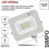 EMOS ZS2213W LED reflektor SIMPO 10 W, bílý, neutrální bílá