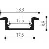 Panlux PN03000114 ALU profil 2m <10mm vestavný černý