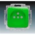 ABB 5519B-A02357 Z Single socket, protected, with screens, with screwless. with clamps, green