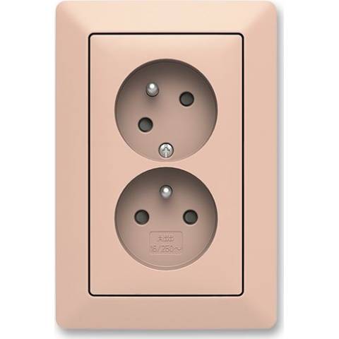 ABB Zoni Double socket with screen and rotated cavity 5513T-C02357 142