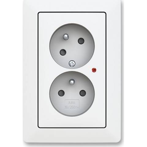 ABB Zoni Double socket with shield and rotated cavity and surge protector 5593T-C02357 240