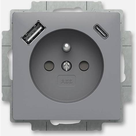 ABB Zoni Single socket with screens 6619T-A06657 240