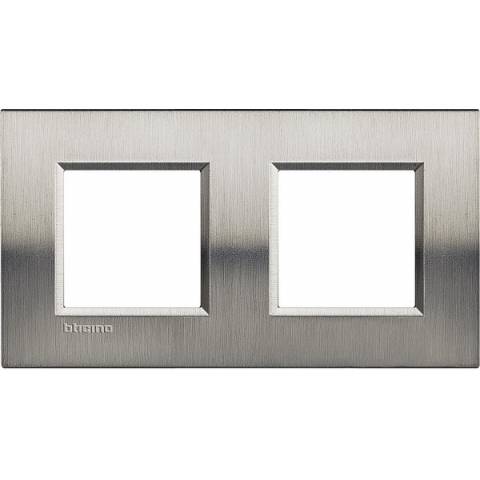 BTicino LivingLight Frame square 2+2-module NA4802M2ACS farba Brúsená oceľ