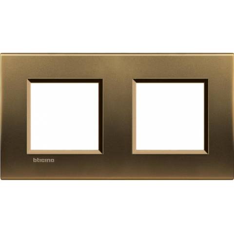 BTicino LivingLight square 2+2-modulový rám LNA4802M2BZ farba Bronzová