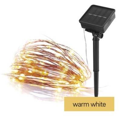 EMOS D3ZW01 LED nano chain with solar panel, copper, 12 m, indoor and outdoor, warm white, timer