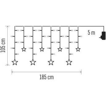 EMOS DCGW12 LED vánoční závěs – hvězdy, 185x105 cm, vnitřní, teplá bílá