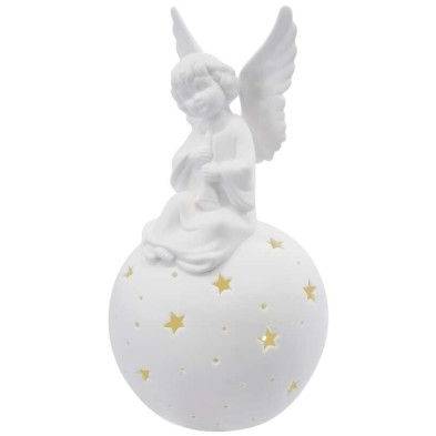 EMOS DCLW33 LED ceramic angel, 29 cm, 2x AA, indoor, warm white