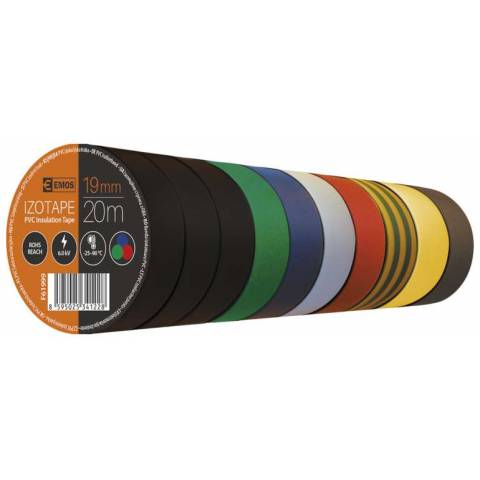 EMOS F61999 PVC izolačná páska 19 mm / 20 m mix farieb