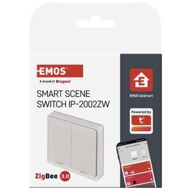 EMOS H5012 GoSmart Prenosný ovládač scén IP-2002ZW, ZigBee 3.0, 2 tlačidlá