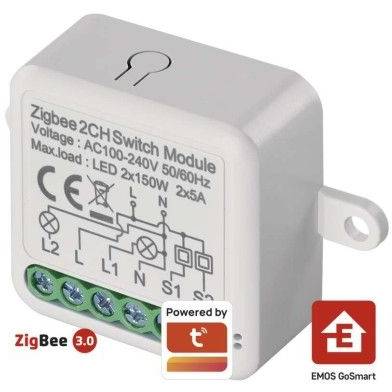 EMOS H5102 GoSmart spínací modul IP-2102SZ, ZigBee, 2-kanálový