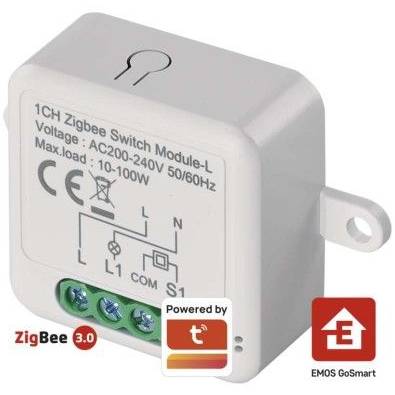 EMOS H5103 GoSmart Schaltmodul IP-2103SZ, ZigBee, 1-Kanal (benötigt keine N-Leitung)