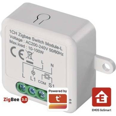 EMOS H5103 GoSmart spínací modul IP-2103SZ, ZigBee, 1-kanálový (nevyžaduje N vodič)