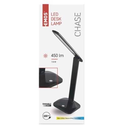 LED stolová lampa EMOS Z7619B CHASE, čierna
