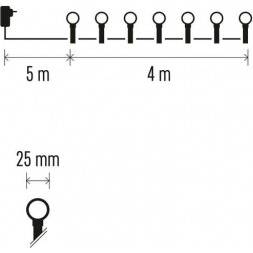 EMOS Lighting D5AW01 LED světelný cherry řetěz – kuličky 2,5 cm, 4 m, venkovní i vnitřní, teplá bílá, časovač