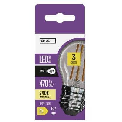 EMOS Lighting ZF1120 LED žárovka Filament Mini Globe 3,4W E27 teplá bílá