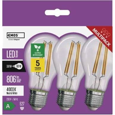 EMOS Lighting ZF5148.3 LED bulb Filament A60 / E27 / 3,8 W (60 W) / 806 lm / neutral white