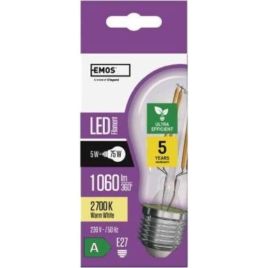 EMOS Lighting ZF5157 LED bulb Filament A60 / E27 / 5 W (75 W) / 1 060 lm / warm white