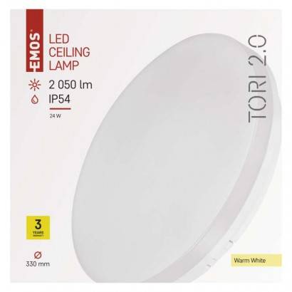 EMOS Lighting ZM4122 LED stropné svietidlo, okrúhle biele 24W, teplá biela, IP54