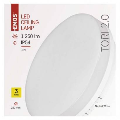 EMOS Lighting ZM4321 LED přisazené svítidlo, kruhové bílé 15W neutrální b., IP54