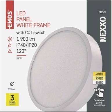 EMOS Lighting ZM5143 LED přisazené svítidlo NEXXO, kruhové, bílé, 21W, se změnou CCT