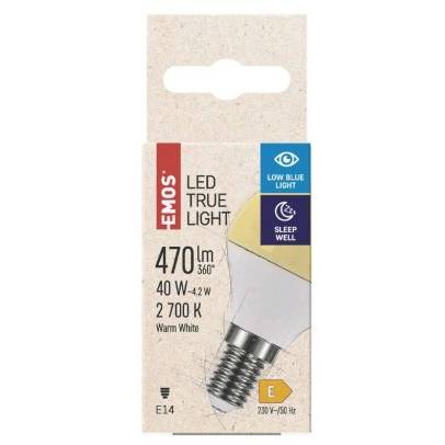 EMOS Lighting ZQ1225 LED žiarovka True Light 4,2W E14 teplá biela