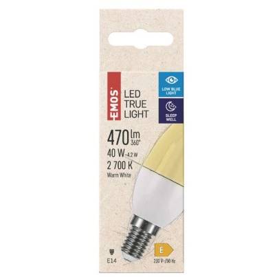 EMOS Lighting ZQ3224 LED žiarovka True Light 4,2W E14 teplá biela