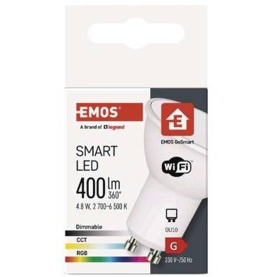 EMOS Lighting ZQW832R GoSmart Smart LED-Lampe MR16 / GU10 / 4,8 W (35 W) / 400 lm / RGB / dimmbar / Wi-Fi