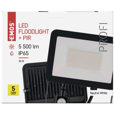 EMOS Lighting ZS2742 LED reflektor PROFI so snímačom pohybu, 50 W neutrálna biela