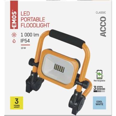 EMOS Lighting ZS2812 LED reflektor ACCO nabíjecí přenosný, 10 W studená bílá