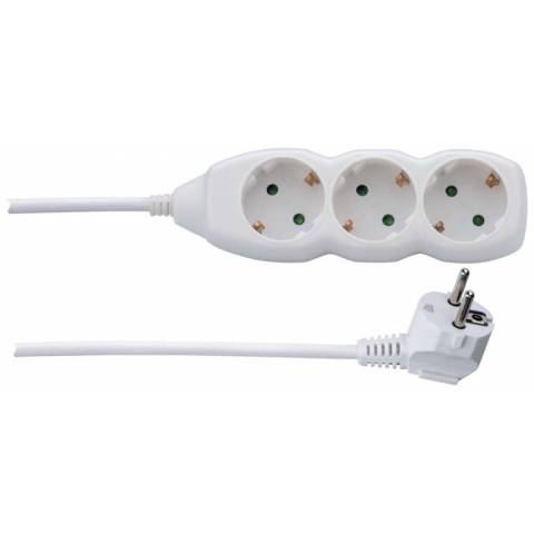 EMOS P0321 Extension cable 1,5 m / 3 sockets / white / PVC / 1 mm2