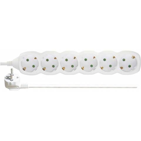EMOS P0622 Extension cable 2 m / 6 sockets / white / PVC / 1 mm2
