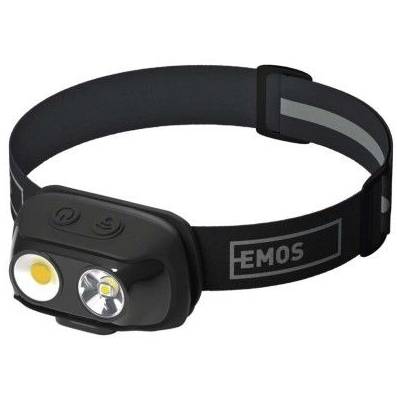 EMOS P3542 COB LED wiederaufladbare Stirnlampe, 500lm, 130m, Li-pol 1200 mAh