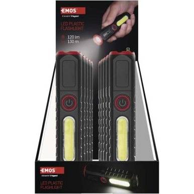 EMOS P4720 LED dobíjacia plastová baterka P4720, 120 lm, 10 ks, krabička