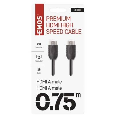 EMOS S10000 HDMI 2.0 vysokorýchlostný kábel A vidlica - A vidlica 0,75 m