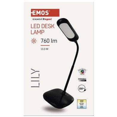 EMOS Z7629B LED stolová lampa LILY, čierna