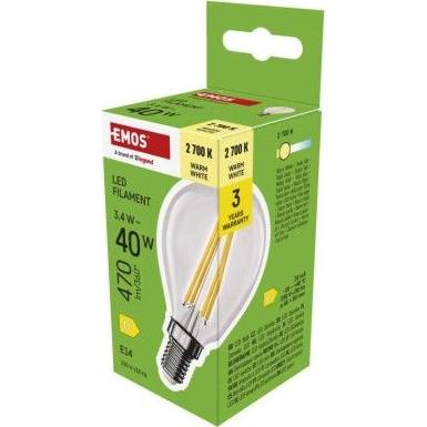 EMOS ZF1D22 LED Glühbirne Filament Mini Globe / E14 / 3,4 W (40 W) / 470 lm / warmweiß