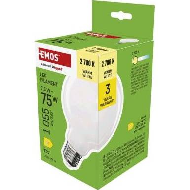 EMOS ZF2D52 LED bulb Filament G95 / E27 / 7,8 W (75 W) / 1055 lm / warm white